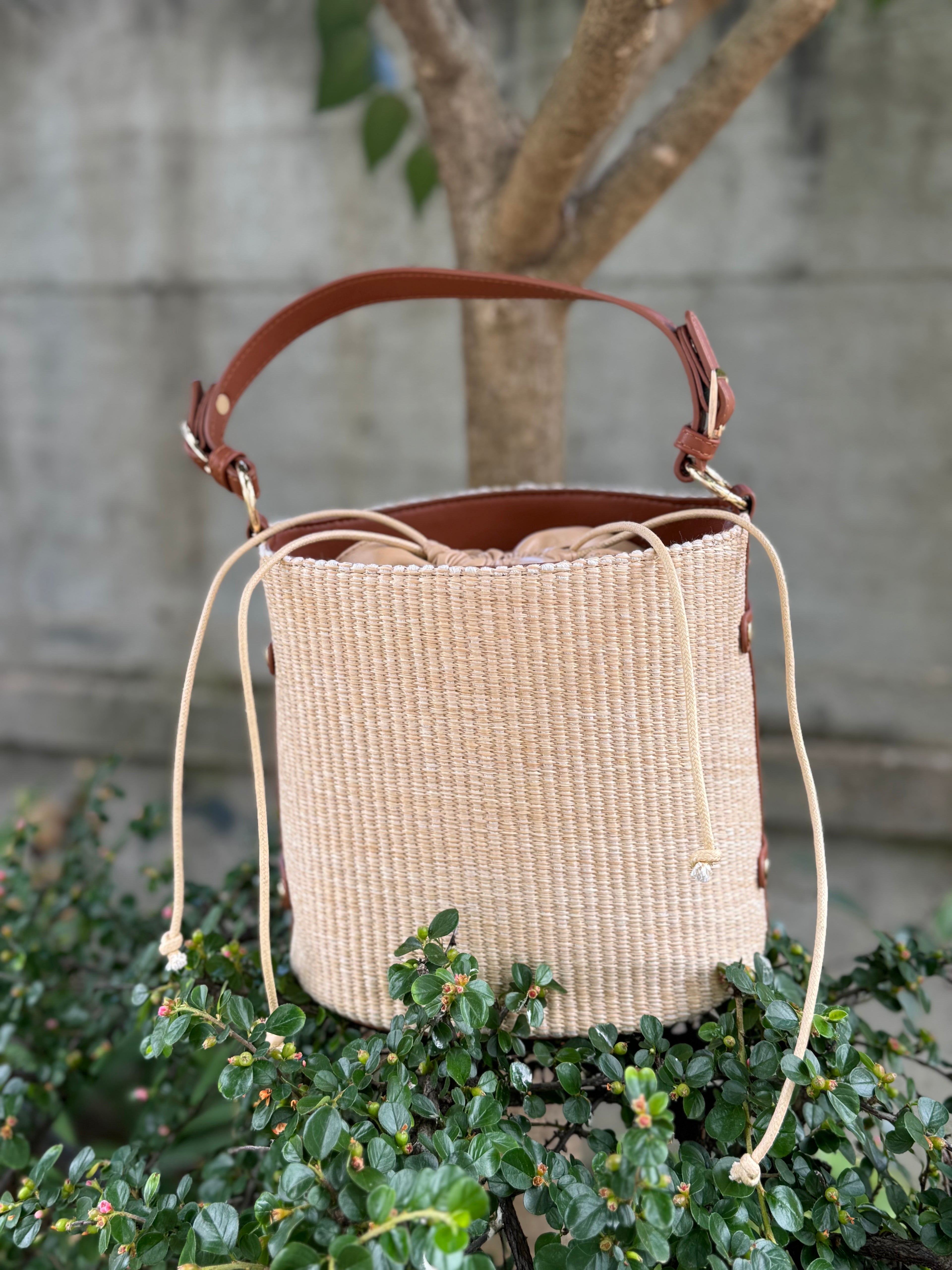 Borsa Bambù Cuoio Maxi