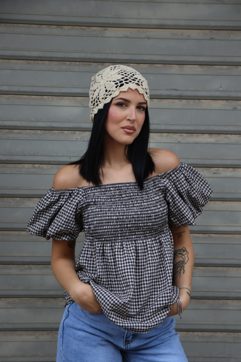 Maglia Vichy Marrone