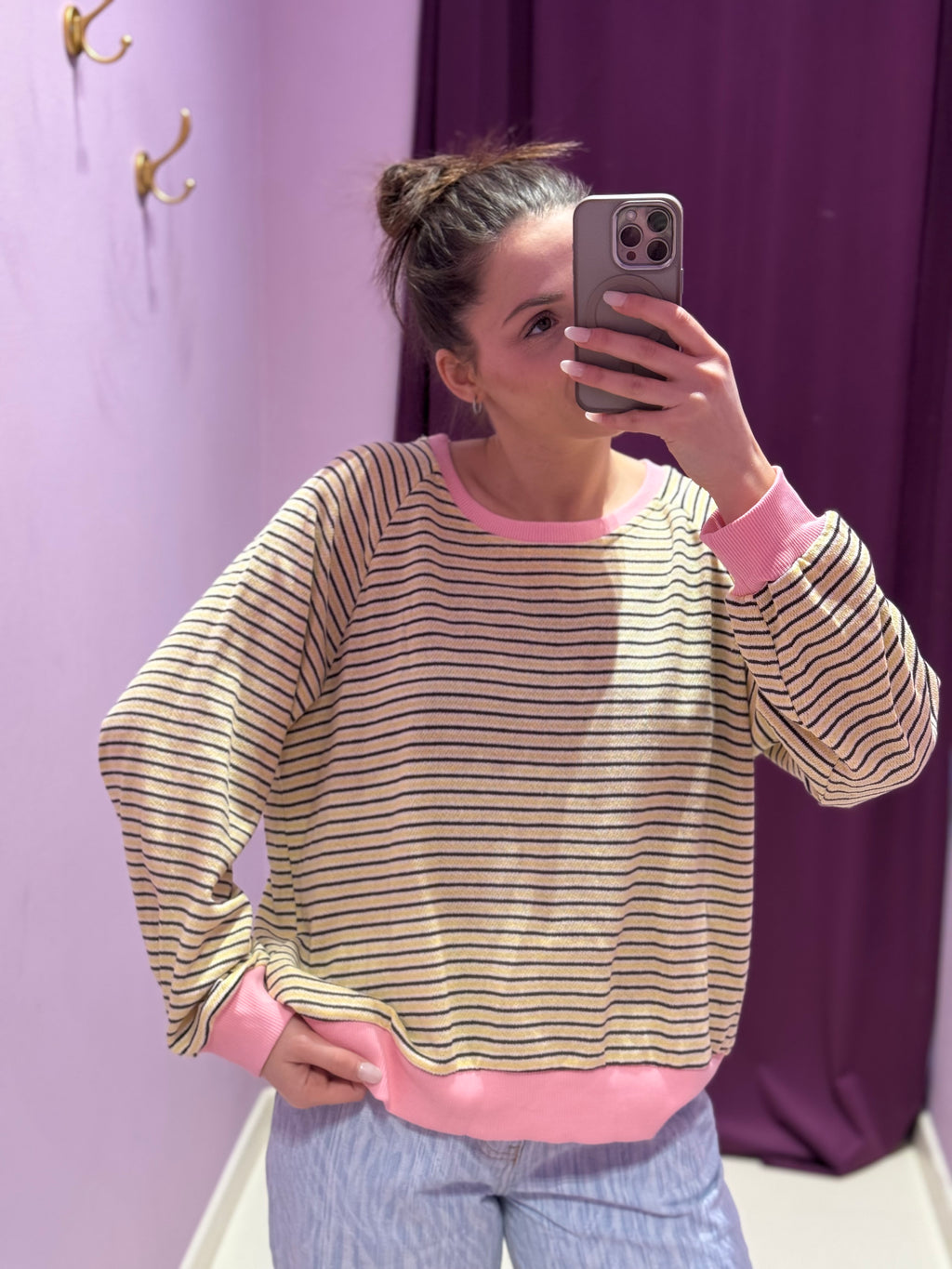 Maglia Stripes Rosa/Marrone