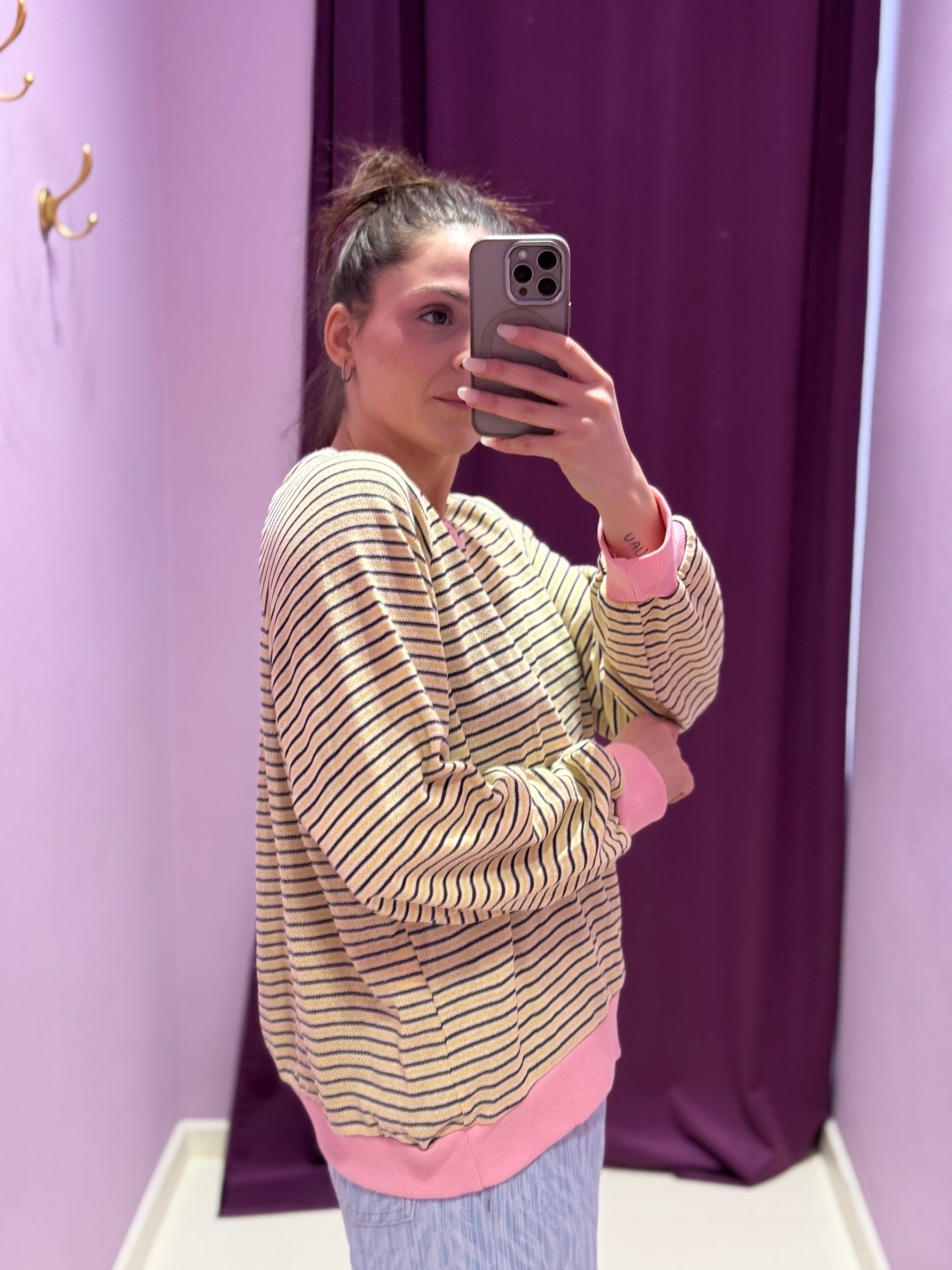 Maglia Stripes Rosa/Marrone