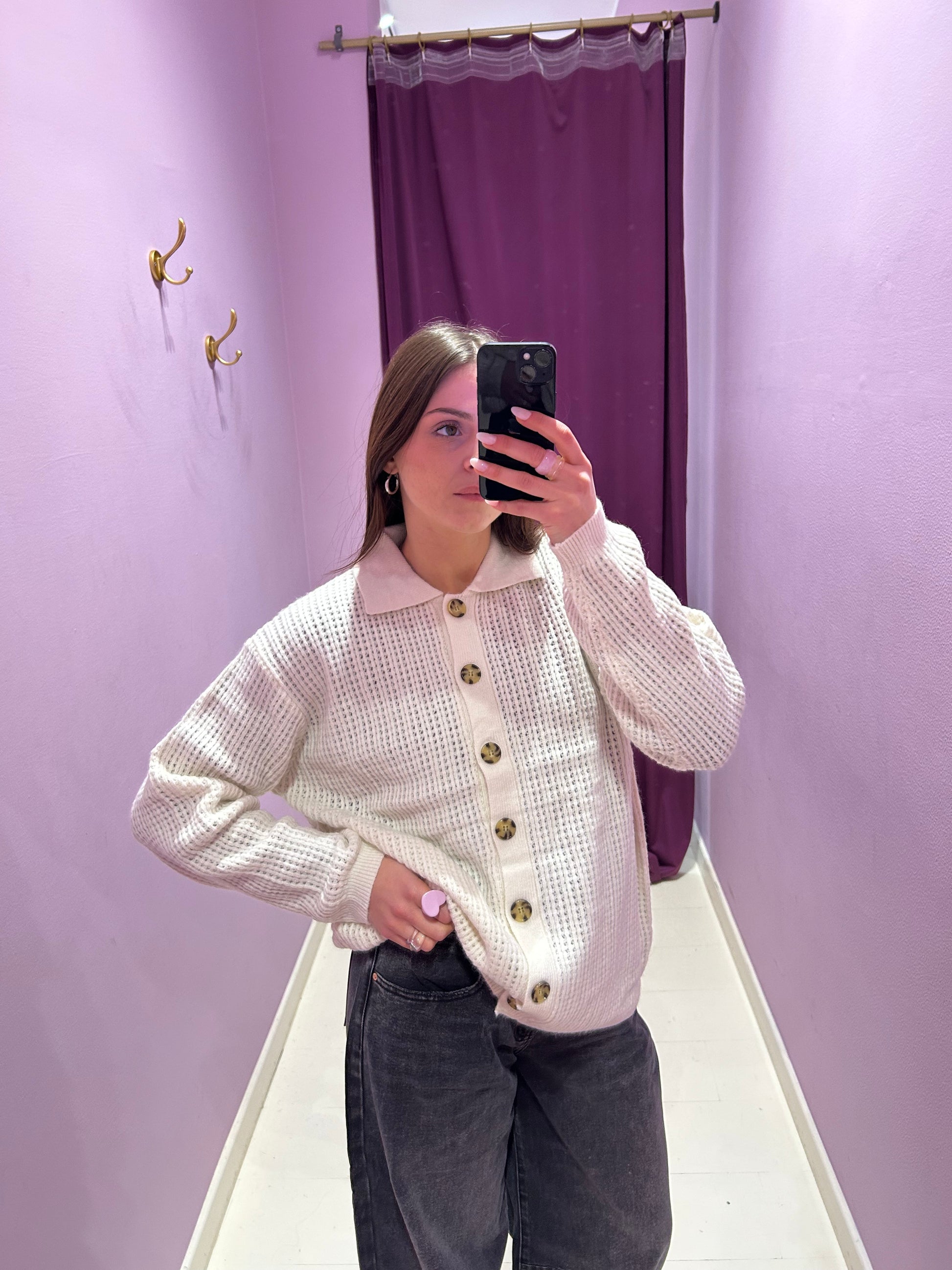 Cardigan Traforato Bianco