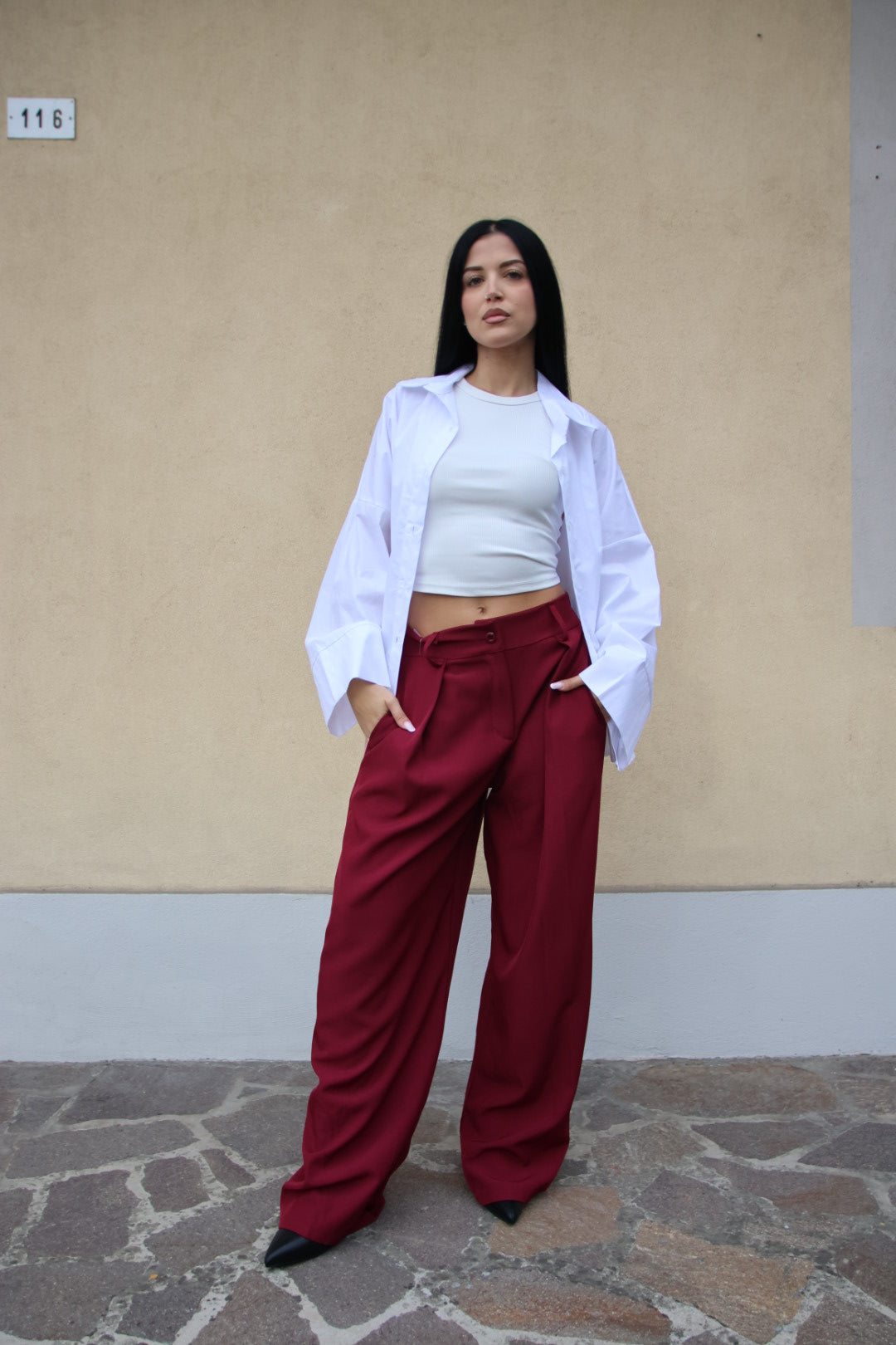 Pantalone Crizia Bordeaux