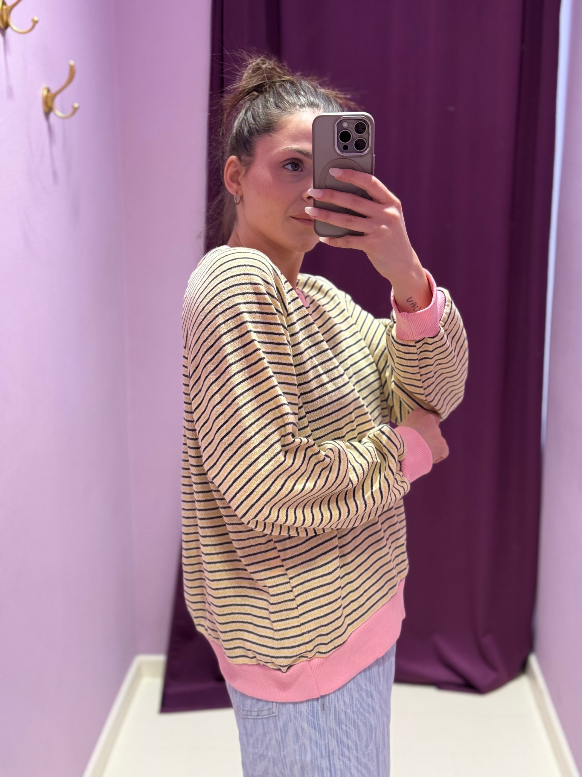 Maglia Stripes Rosa/Marrone